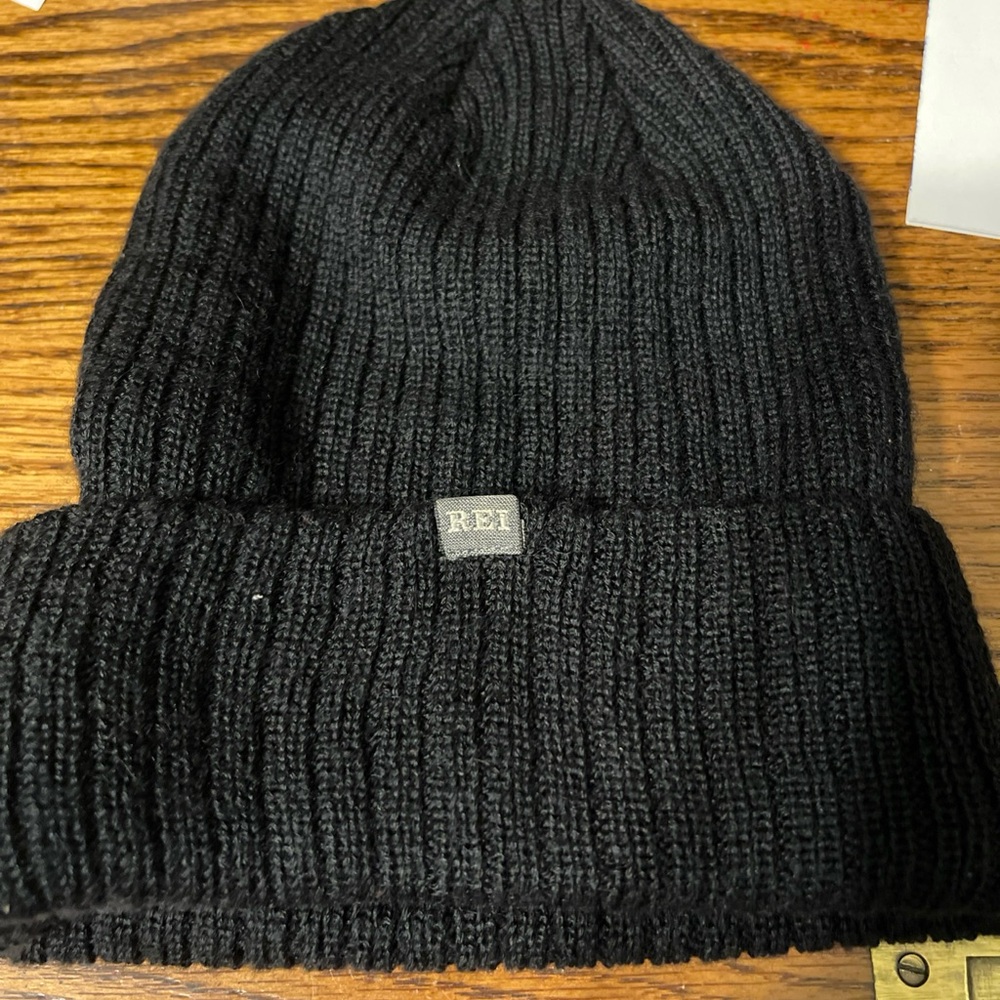 REI Black Knit Beanie